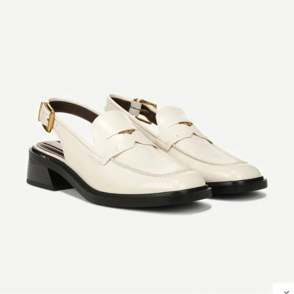 NEW Franco Sarto Giada Slingback Loafer Heel in Vanilla Sky (Cream) - 8 - Picture 1 of 8